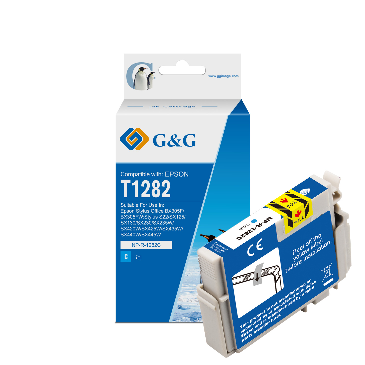 Tinteiro Compatvel G&G Epson T1282 Azul 1